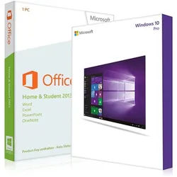 Windows 10 Pro + Office 2013 Home & Student + Lizenznummer