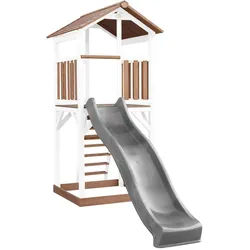 Spielturm , Braun, Grau, Weiß , Holz, Kunststoff , 111.2x241.9x349 cm , EN 71, CE, FSC 100% , Freizeit & Co, Gartenspielzeug, Spieltürme