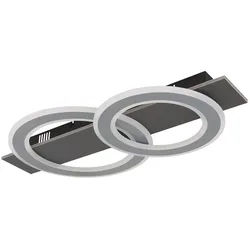 GLOBO LIGHTING Deckenleuchte JAYDEN, LED fest integriert, Warmweiß, Deckenlampe, Wohnzimmer, Schlafzimmer, 3000 Kelvin grau
