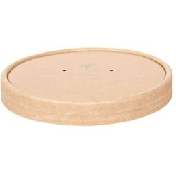 NATURESTAR Deckel für Suppenbecher Bio, aus Kraftpapier, Einwegdeckel mit PLA-Beschichtung, 1 Packung = 25 Stück, Ø 11,6 cm
