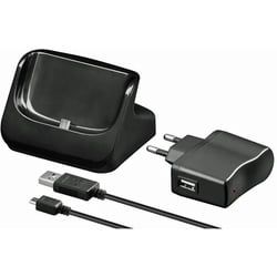 USB Dockingstation schwarz passend für Samsung Galaxy S3 Handy