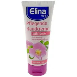 Elina Med Handcreme Wildrose Handcreme 75ml Tube, intensive Feuchtigkeit Tube, 1-tlg., Handcreme pflegend Rose reichhaltige Feuchtigkeitspflege Creme sanft n weiß