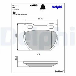 Bremsbelagsatz DELPHI LP777, Hinten