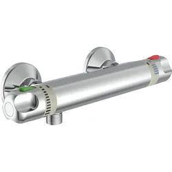 Schütte Duscharmatur VINEA Thermostat Duscharmat. mit Eco-Stopp-Funktion, bis 50% Wasserersparnis silberfarben