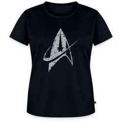 Spreadshirt T-Shirt Star Trek Discovery Delta Abzeichen Used Look Frauen Premium T-Shirt (1-tlg) blau XS