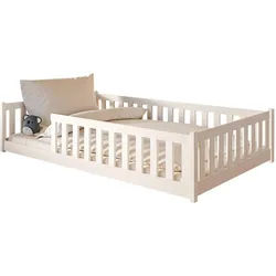 Kids Collective Bodenbett 120x200 cm mit Matratze in weiß , Holz , 120x200 cm , Babymöbel & Kindermöbel, Kinderzimmer & Jugendzimmer, Kinderbetten