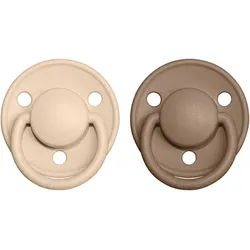 BIBS De Lux Natural Rubber Size 1: 0+ months Schnuller Vanilla / Dark Oak 2 St.