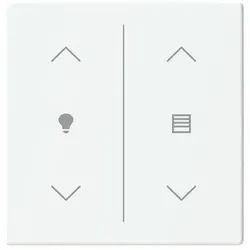 Busch-Jaeger LFDW/A.2.63.11-84 Abdeckung Wippe 2-fach mit Symbol "Dimmer/Jalousie", studioweiß glänzend, Plattform 63, KNX