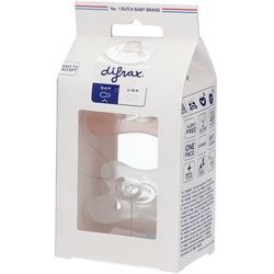 difrax® Natural Silikon Schnuller 0-6 Monate Blossom - White (Farbe nicht frei wählbar)