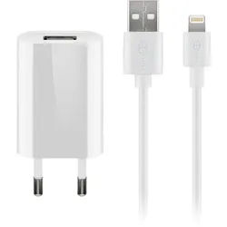 Goobay Apple Lightning Ladeset (5 W) - Netzteil mit Apple Lightning-Kabel, 1 m, weiß