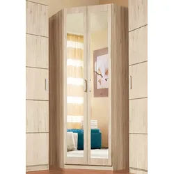 priess Eckkleiderschrank Bilbao mit 3 verschiedenen Fronten beige 193 cm x 36 cm