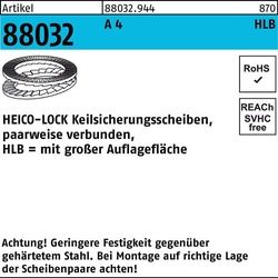 Keilsicherungsscheibe R 88032 HLB-10S A 4 geklebt breit 200 Stück HEICO