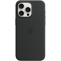 Apple Silikon Case iPhone 15 Pro Max mit MagSafe Schwarz