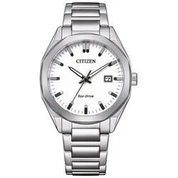 Citizen Solaruhr Unisex-Uhr Eco-Drive Weiß Quarz Edelstahl-Armband BM7620-83A