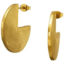 Order & Smile Schmuck Paar Ohrstecker Runde Dreiviertelkreis Ohrstecker: Ohrringe aus Edelstahl goldfarben