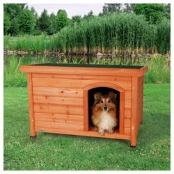 TRIXIE Hundehütte natura Flachdach-Hundehütte Größe: M-L / z.B.: Border Collie Maße: 104 x 72 x 68 cm