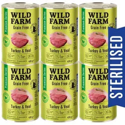 WILD FARM Premium Grain Free Turkey and Veal 6x400g - getreidefreies Futter für sterilisierte Katzen