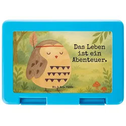 Mr. & Mrs. Panda Butterdose Eule Federschmuck Design, Bento Box, Weiß, Box, Vorratsbehälter, Vorr, Premium Kunststoff, (Packung), Brotzeitdose Pausenbrotbox Schulbrotdose weiß