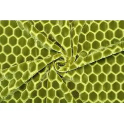 Stofferia Stoff Polsterstoff Samt Velour Hexagon Prism Grün, Meterware grün