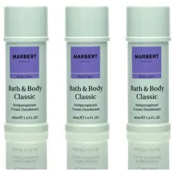 Marbert Körperpflegeduft 3x Marbert Bath & Body Classic Deodorant Deo Cream 40 ml = 120 ml