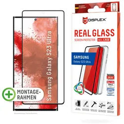 DISPLEX Panzerglas 10H + Schutzhülle für Samsung S23 Ultra, Schutzhülle, Eco-Montagerahmen, kratzer-resistente Glasschutzfolie