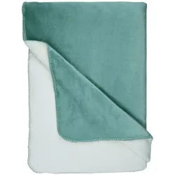 Novel Plaid , Weiß, Salbeigrün , Kunststoff , Uni , Füllung: Polyester , 150x200 cm , Oeko-Tex® Standard 100 , pflegeleicht, Double face , Heimtextilien, Wohntextilien, Decken