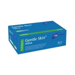 Meditrade Gentle Skin® HiRisk Latex Schutzhandschuh, Einmalhandschuh - Puderfrei, unsteril, mikrogeraut, 1 Karton = 10 x 100 = 1000 Stück, Größe L