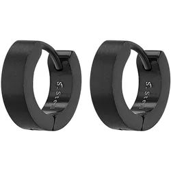 Adelia ́s Paar Creolen Unisex Ohrringe – Creole aus Edelstahl, Perfekt zum Verschenken an besondere Menschen schwarz
