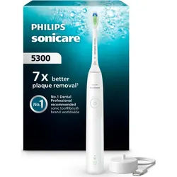 Philips Sonicare Elektrische Zahnbürste Series 5300 HX7108/01, Aufsteckbürsten: 1 St., mit Andruckkontrolle, 2 Intensitätsstufen, inkl. Ladegerät weiß