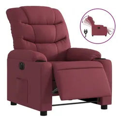 vidaXL Relaxsessel, Sessel Elektrisch Weinrot Stoff