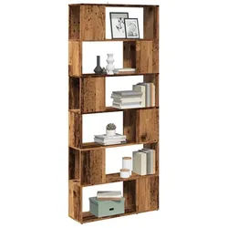 vidaXL Bücherregal 80 x 24 x 186 cm Bücherregal Raumteiler Altholz-Optik 80x24x186 cm braun