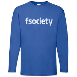 Urban Backwoods Langarmshirt fsociety Langarm T-Shirt Mr. Studiosa Robot TV Hacker Serie Allsafe (1-tlg) Cyber Security IT Nerd blau S