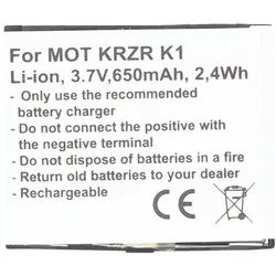 Akku passend für Motorola V1150, SVLR L2, ROKR Z6, RIZR Z3, KRZR K1, SVLR L6 Akku BC50, CFNN1043, CFNN7007