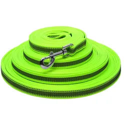 Kongs Hundeleine Anti-Rutsch gummiert Schleppleine Ausbildungsleine mit Reflektorfäden, (für 15 bis 60kg Hunde), Länge: 2m,3m,4m,5m,6m,7m,8m,9m,10m,15m,20m,30m,40m grün 3 m