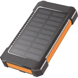 LOGILINK PA0304 - Powerbank, 8000 mAh, 2x USB-A, Solar, schwarz-orange, Leuchte