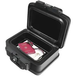 HMF 250451 Feuerfeste Wasserdichte Dokumentenbox, DIN A5, 38,5 x 16,5 x 28 cm, Schwarz