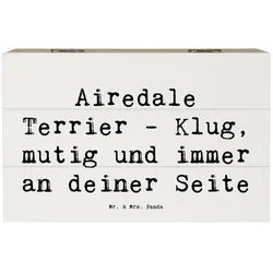 Mr. & Mrs. Panda Dekokiste 19 x 12 cm Spruch Airedale Terrier - Weiß - Geschenk, Weisheit, XXL, (1 St) weiß