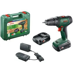 Bosch Home & Garden Akku-Schrauber Universaldrill 18V, 1450 U/min, 40 Nm, mit 2 Akkus und Ladegerät grün