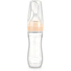 Haakaa Squeeze Fütter-Flasche mit L√∂ffel 1 St rosa