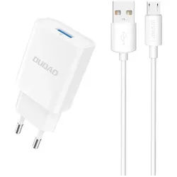 A4EU USB-A 2.1A wall charger - white + USB-A - micro USB cable