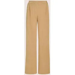 Palazzohose MADELEINE "Jerseyhose Baumwollhose mit Galonstreifen", Damen, Gr. 22, N + K Gr, blau (berber, marine), Obermaterial: 62% Lyocell CLY. 34% Baumwolle CO. 4% Elasthan EL., Modern, weit, Hosen Palazzohose, Weite Hose mit Galonstreifen