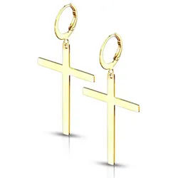 Order & Smile Schmuck Paar Ohrhänger Kreuz Ohrringe: Edelstahl Creolen Ohrhänger