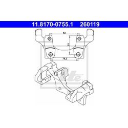 ATE Bremssattelhalter Hinten (11.8170-0755.1) für BMW 3 1 X1