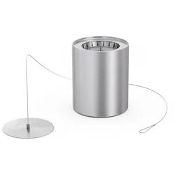 Bio-Burner mit Eco Ring und Löschdeckel höfats silber, Designer Thomas Kaiser, Christian Wassermann, 7.8 cm