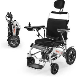 VEVOR Rollstuhl Elektrisch Faltbar, 21 km Reichweite, medizinischer Roller bis 136 kg, Elektrorollstuhl mit verstellbarer Rückenlehne, tragbarer 53-cm-Sitz, E-Rollstuhl für Senioren & Behinderte