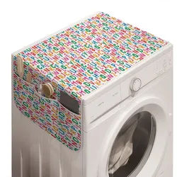 Abakuhaus Badorganizer Anti-Rutsch-Stoffabdeckung für Waschmaschine und Trockner, Alphabet Vibrant Bubbly Charaktere bunt