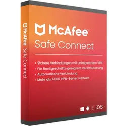 McAfee VPN Safe Connect 2025 | 5 Gärete / 1 Jahr | Sofortdownload + Produktschlüssel