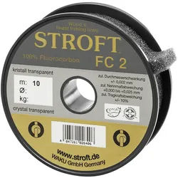 Stroft Angelschnur Schnur STROFT FC2 Fluorocarbon 10m Vorfach, 10 m Länge, 1.10 mm Fadendurchmesser, (1-St), 62.0kg Tragkraft weiß