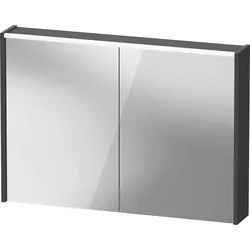 Duravit D-Code Spiegelschrank, Steckdose Typ J (CH, LI), 2 Türen, LED-Lichtfeld oben, 1000x700mm, 7 W, DC7107049492000, Farbe: Graphit matt