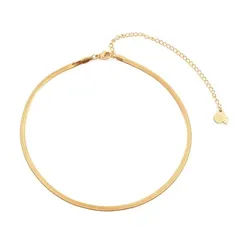 Hey Happiness Choker Kurze Schlange Kette, vergoldet, Edelstahl Damen Halskette Snake Fischgräte, wasserfest goldfarben